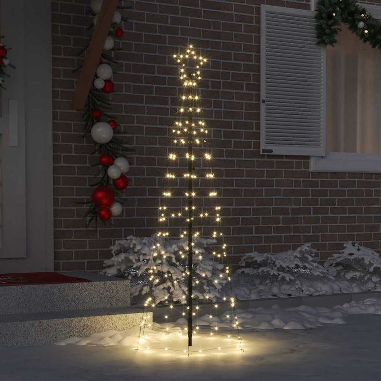 VidaXL LED-Weihnachtsbaum mit Erdspießen warmweiß 250 cm Eisen