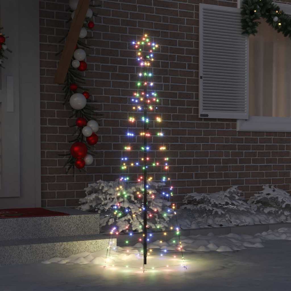 VidaXL LED-Weihnachtsbaum mit Erdspießen mehrfarbig 250 cm Eisen