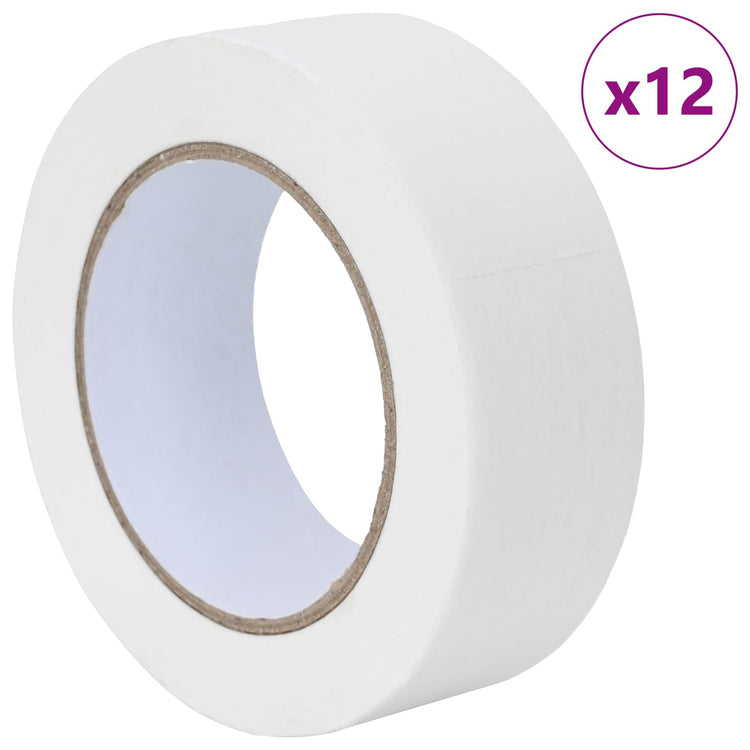 VidaXL Farbabdeckbänder 12 Stück weiß 38 mm x 50 m Papier