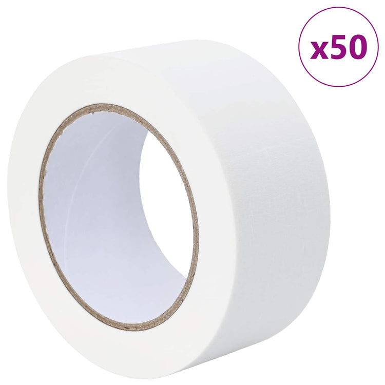 VidaXL Farbabdeckbänder 50 Stück weiß 50 mm x 50 m Papier