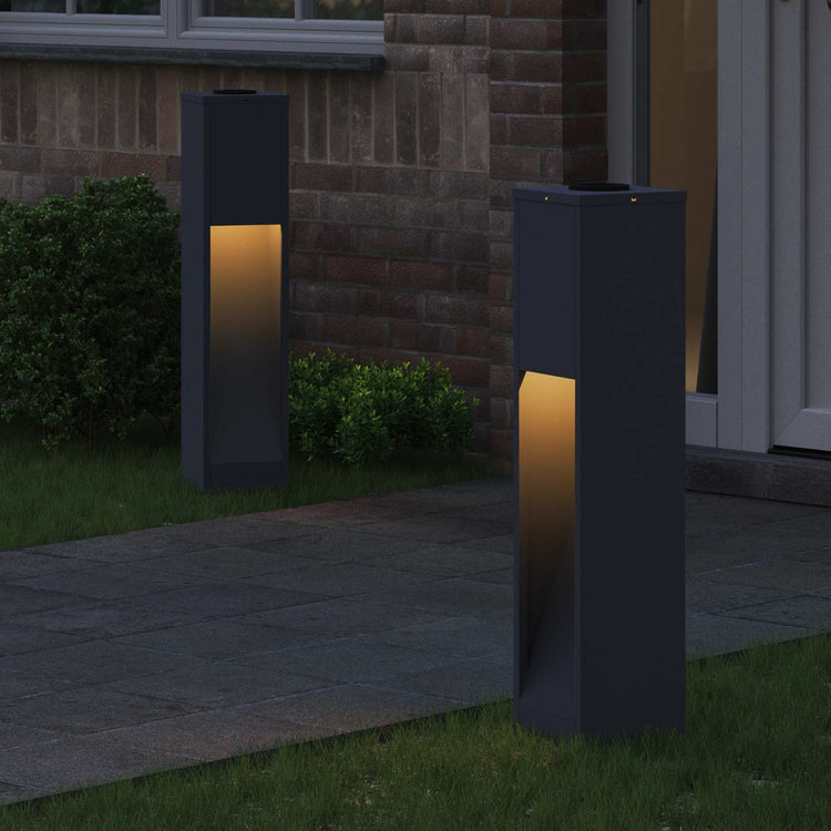Vidaxl Solar-LED-Wegbeleuchtung 2 Stk. Anthrazit kaltgewalzter Stahl