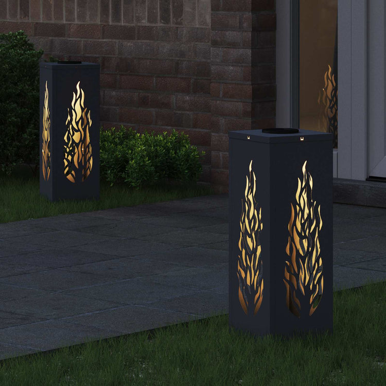 VidaXL Solar-LED-Wegeleuchte 2 Stk. Anthrazit kaltgewalzter Stahl