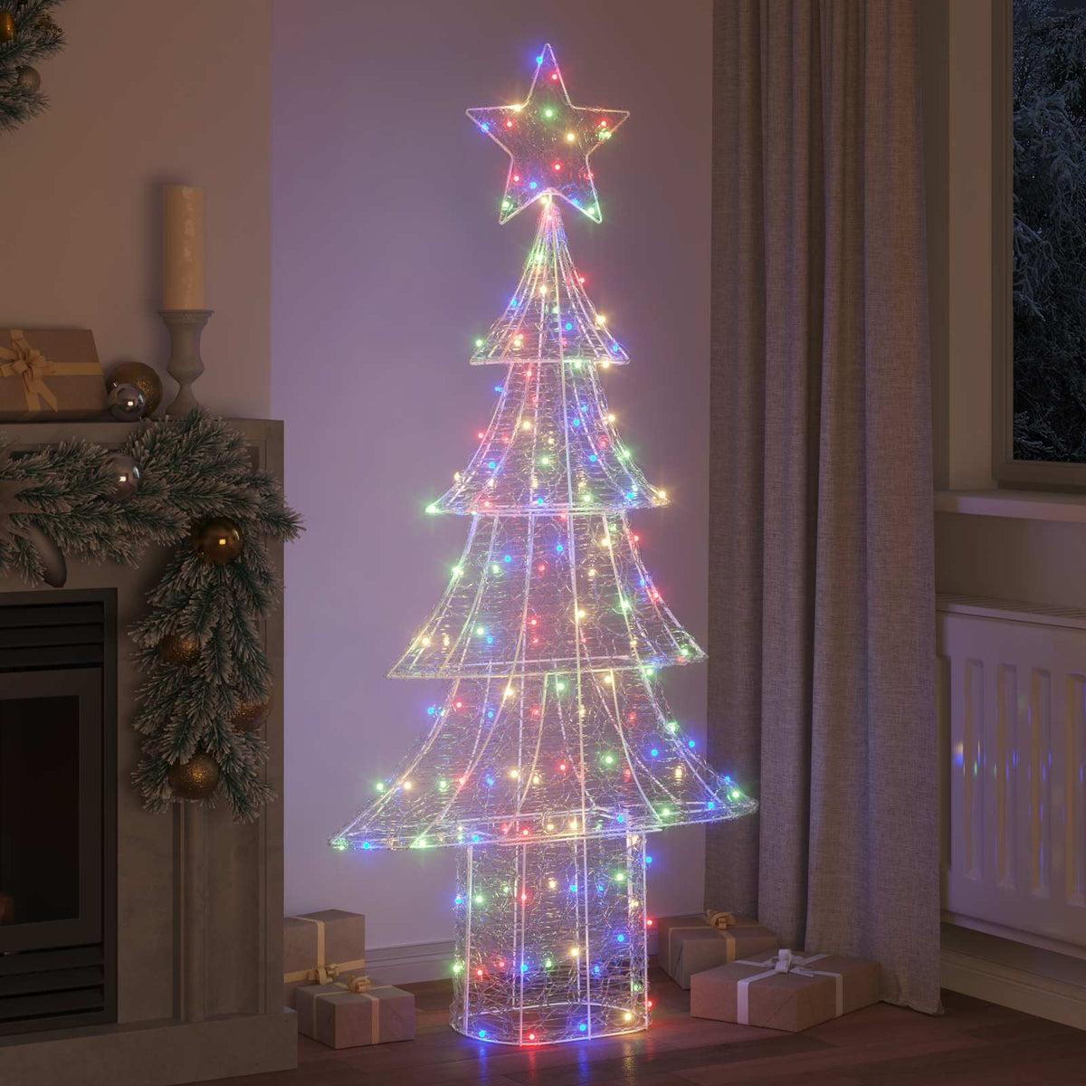 VidaXL Weihnachtsbaum mit 240 LEDs mehrfarbig 180 cm Acryl