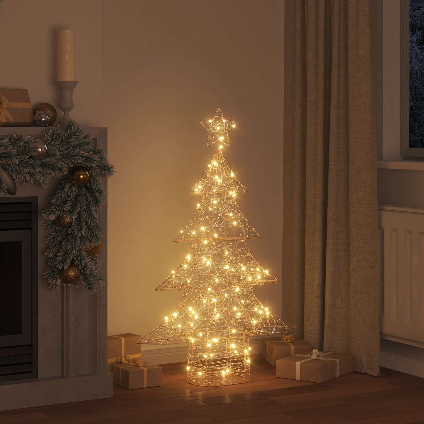 VidaXL Weihnachtsbaum mit 120 LED warmweiß 120,5 cm Kappe
