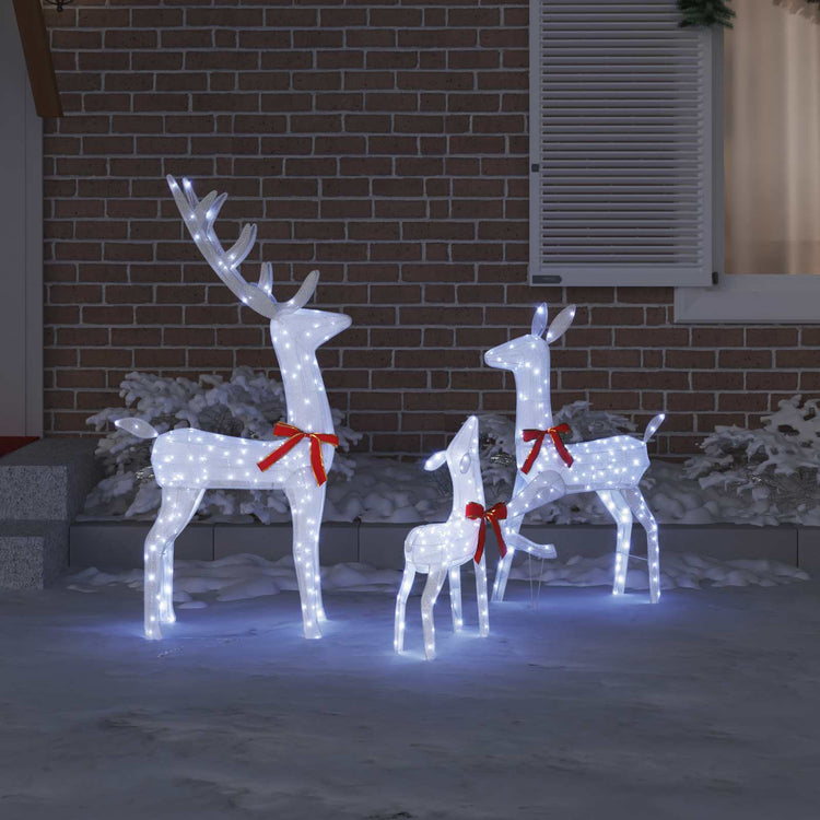 Vidaxx Rentierfamilie mit 300 LED 3 Stück kaltweiß 68 x 26 x 127 cm Stoff