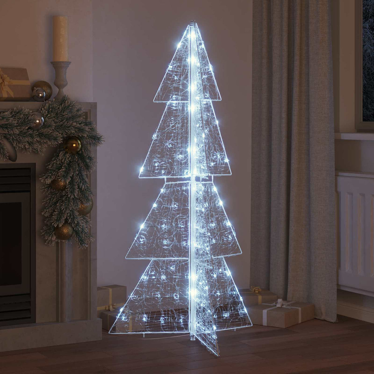VidaXL Weihnachtsbaum mit 160 LED kaltweiß 150 cm Acryl