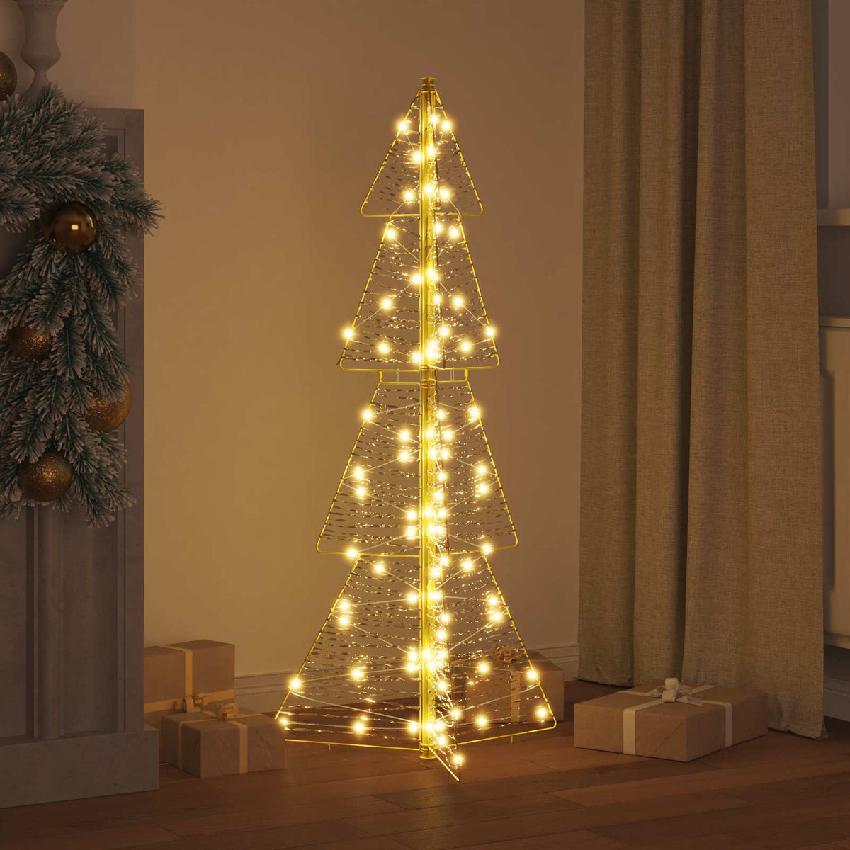VidaXL Weihnachtsbaum mit 100 LED warmweiß 120 cm Kappe