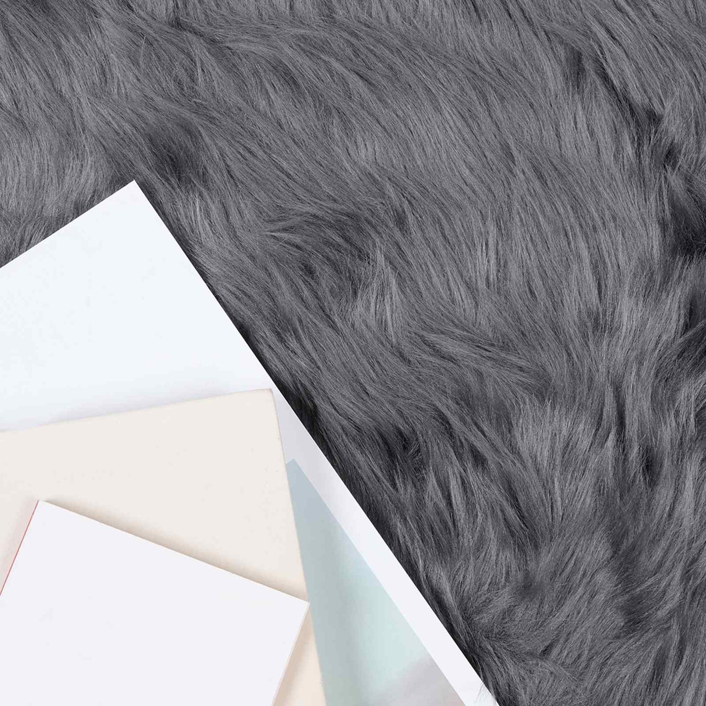 Vidaxl gefälschter Schaffellteppich Tafalla Anthrazit 50 x 80 cm Polyester