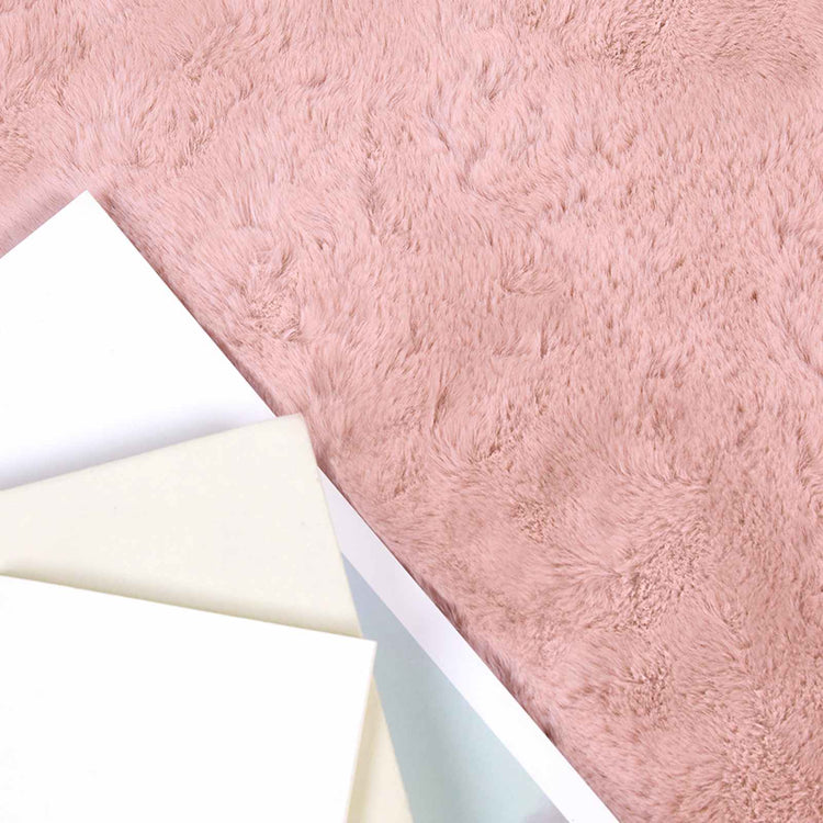 Vidaxxl Kunstkaninchenfell-Teppich, geöltes Rosa, 120 x 170 cm, Polyester