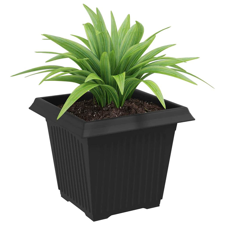 Vidaxx quadratischer Blumentopf 6 Stück schwarz 20 x 20 x 16 cm Kunststoff