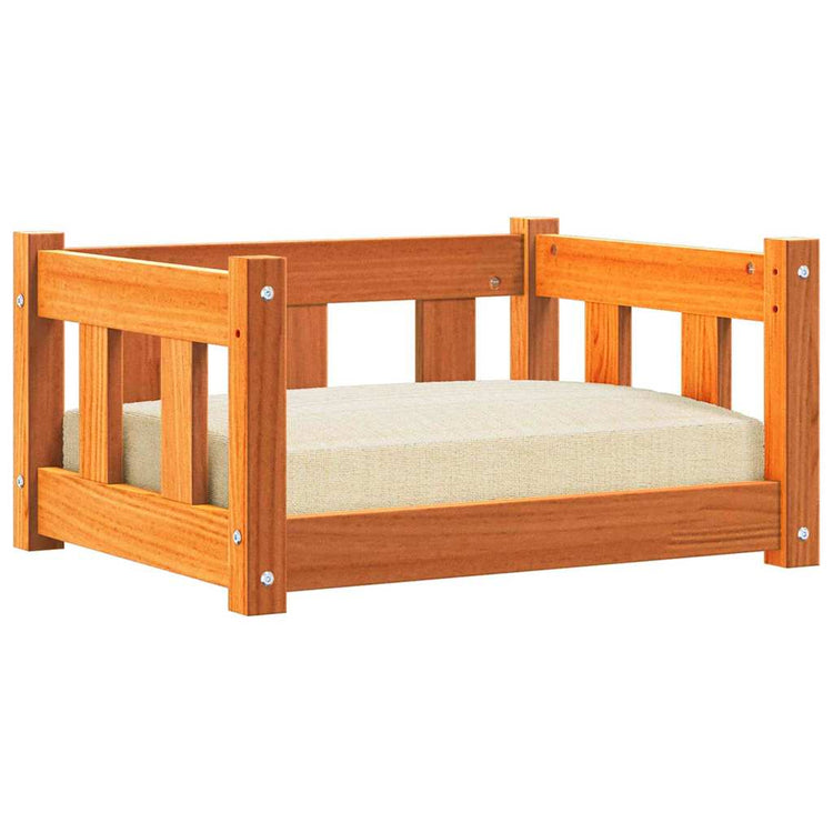 Vidaxxl Hundebett Waschbraun 55 x 45 x 28 cm massives Kiefernholz