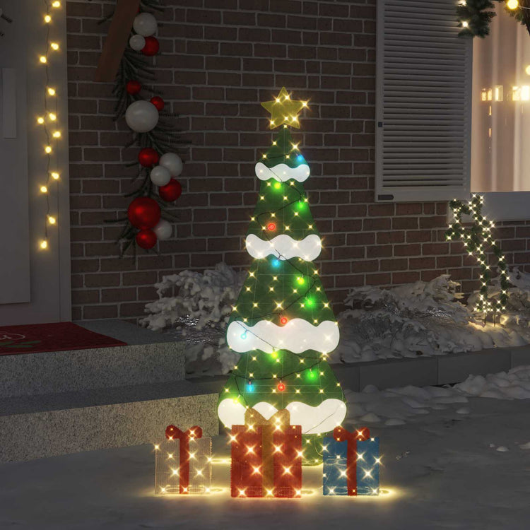 VidaXL beleuchteter Weihnachtsbaum mit 3 Geschenkboxen 2D warmweiß 150 cm
