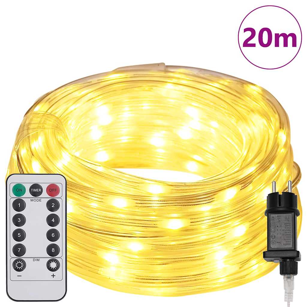 Vidaxxl Lichtschlauch mit 480 LED warmweiß 20 m PVC