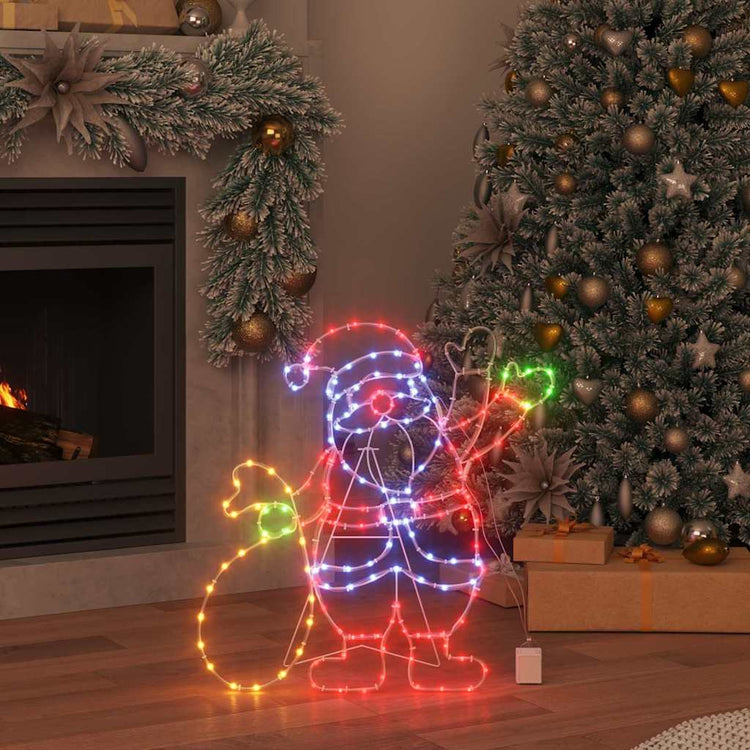 Vidaxx Weihnachtsmann-Licht mit 168 LEDs, mehrfarbig, 58,5 x 60 x 1,3 cm, Eisen