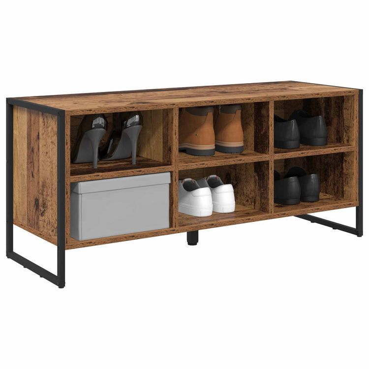 VidaXL Schuhschrank mit Stauraum Altholz 60 x 35 x 44 cm verarbeitetes Holz