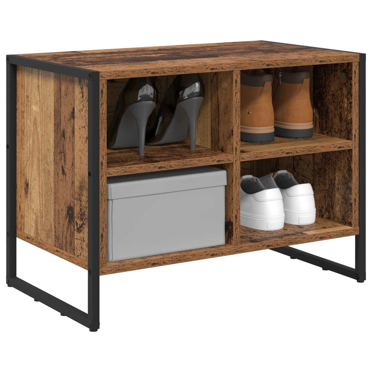 VidaXL Schuhschrank mit Stauraum Altholz 60 x 35 x 44 cm verarbeitetes Holz