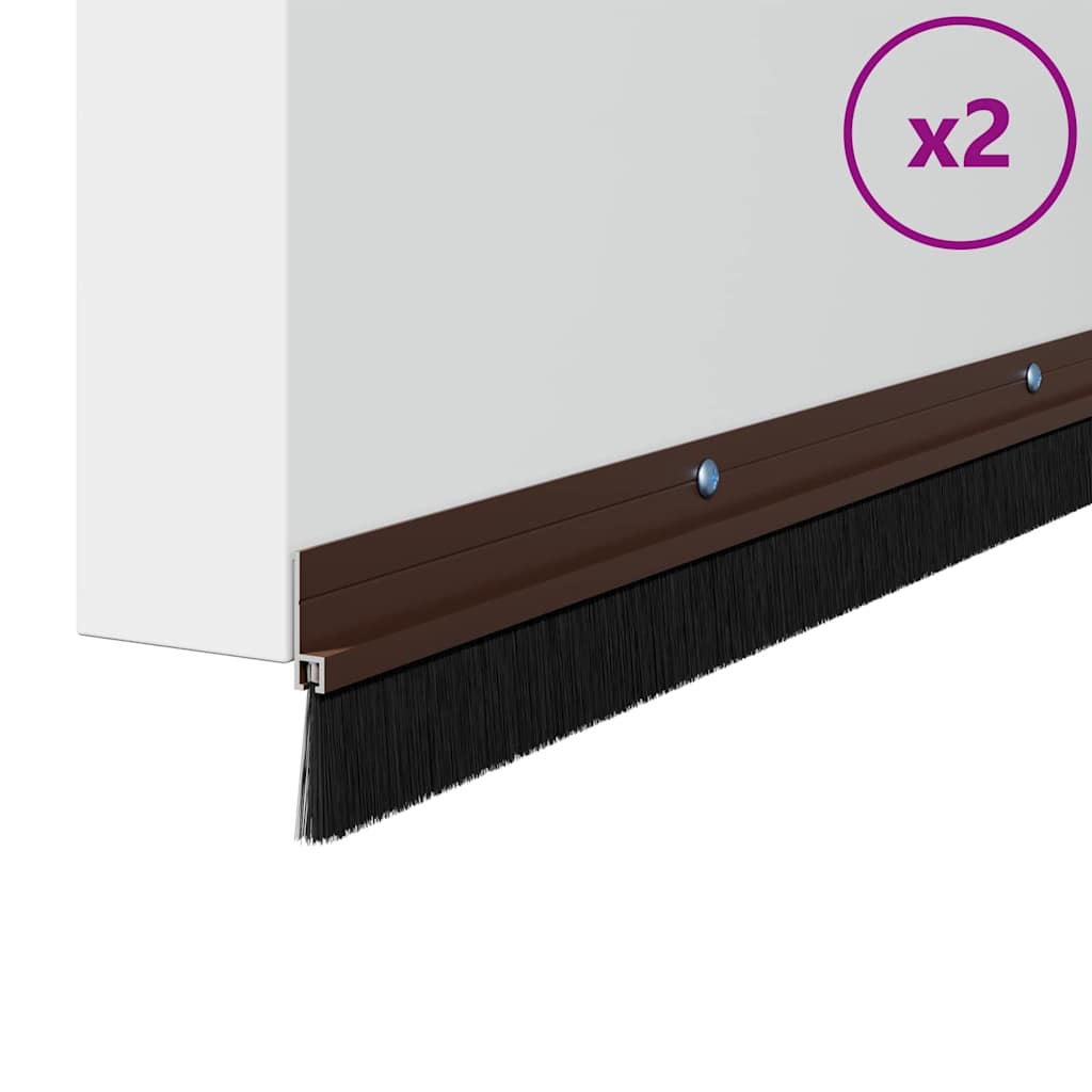 Vidaxl schraubbare Türbürstenverschlüsse 2 Stück braun 100 cm