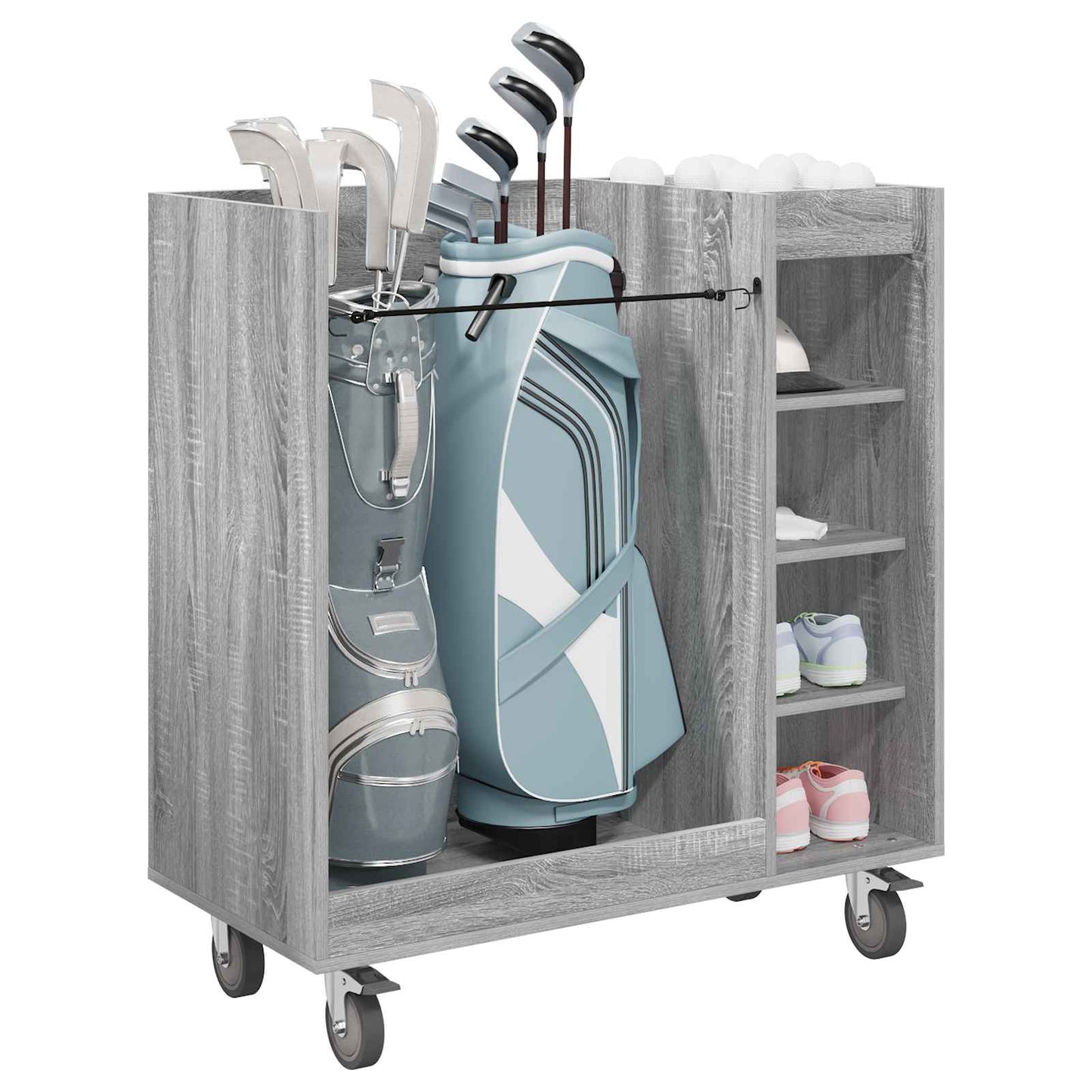 Vidaxl Golfschrank mit Rad schlicht grau Sonoma 90 x 45 x 98 cm