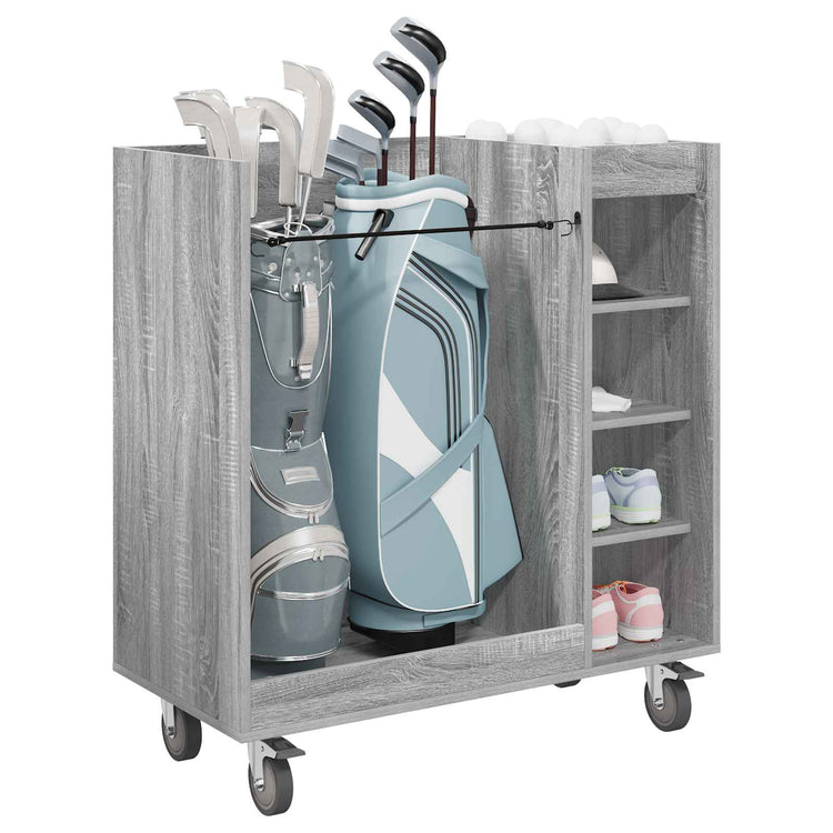 Vidaxl Golfschrank mit Rad schlicht grau Sonoma 90 x 45 x 98 cm