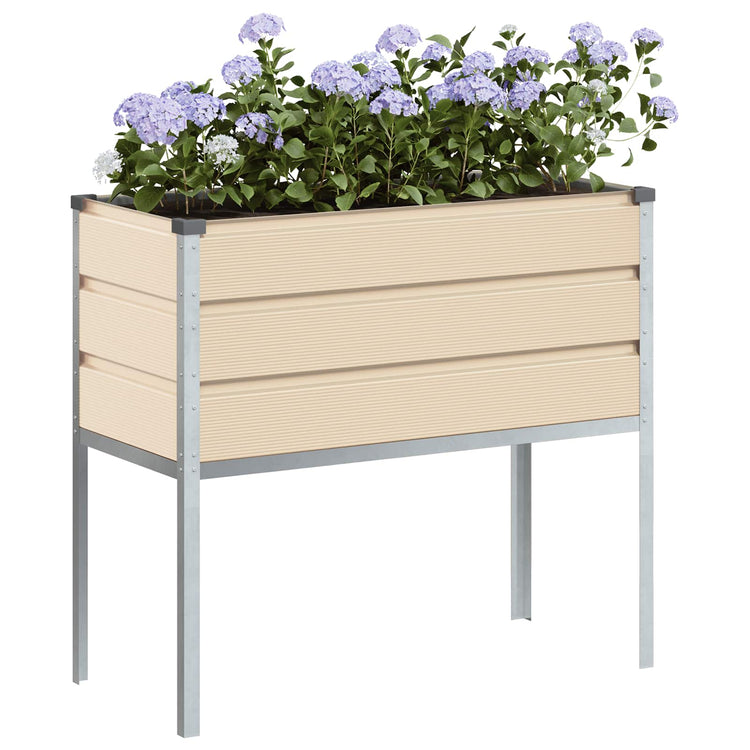 Vidaxx Pflanzgefäß Elfenbein 100 x 45 x 90 cm verzinkter Stahl