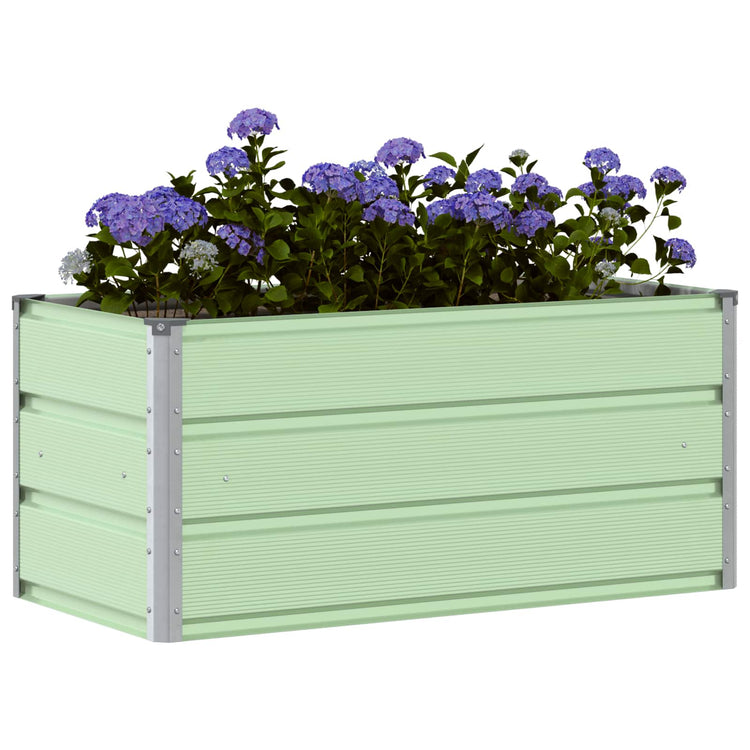 Vidaxx Pflanzgefäß pastellgrün 100 x 50 x 45 cm verzinkter Stahl