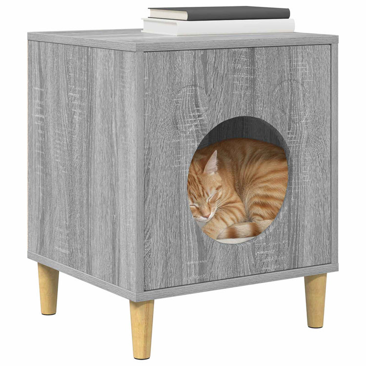 Vidaxl Katzenhaus Sonoma grau 42,5 x 40 x 53 cm Holzwerkstoff