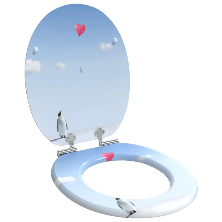 Vidaxx WC-Sitz mit Absenkautomatik, 2 Stück, blau, 44 x 38 cm, MDF-Platte