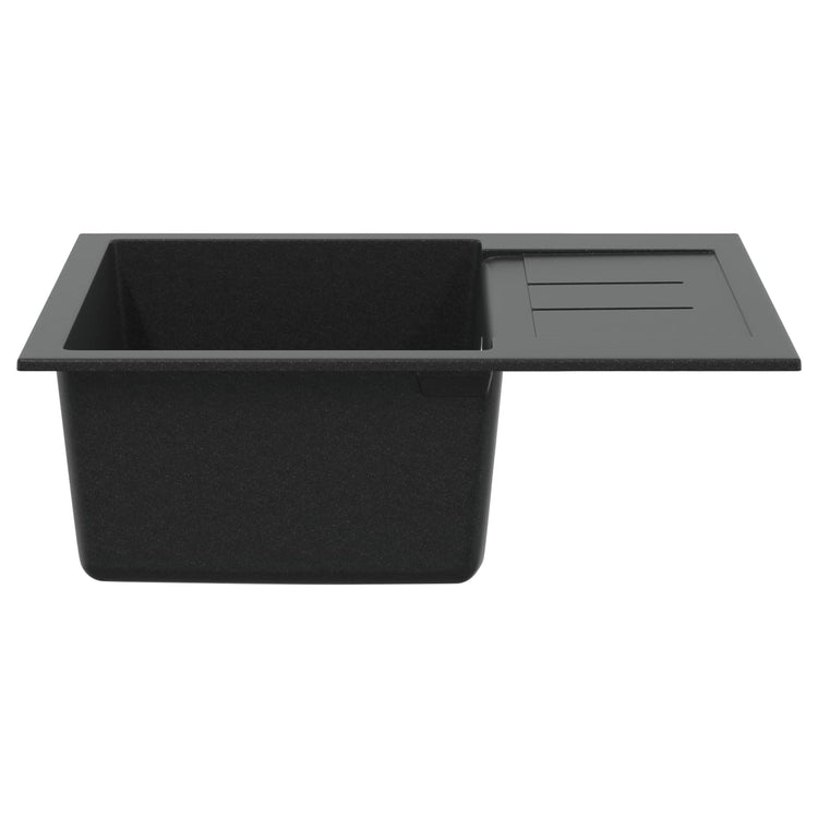 VidaXL Spüle schwarz 620 x 500 mm 80 % Quarz und 20 % Harz