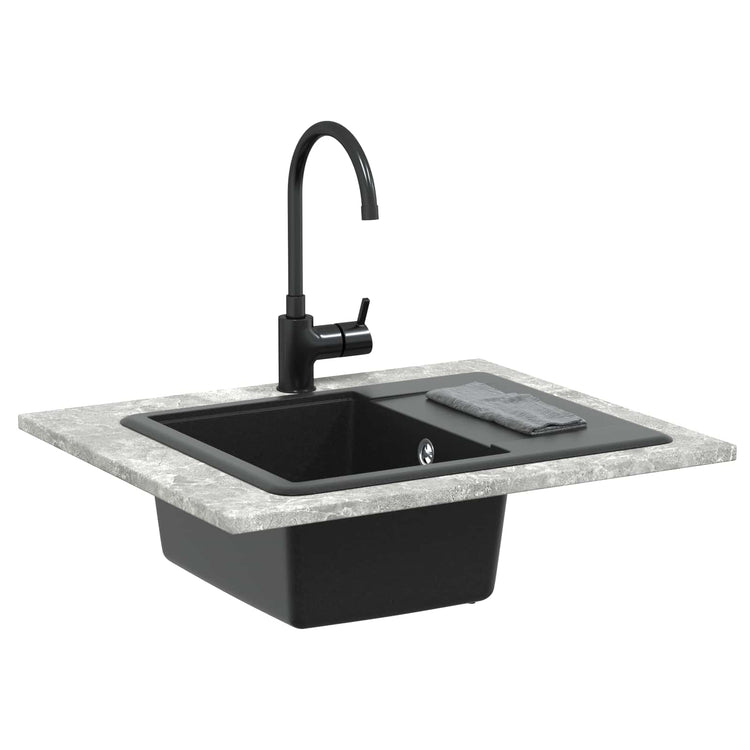 VidaXL Spüle schwarz 560 x 460 mm 80 % Quarz und 20 % Harz