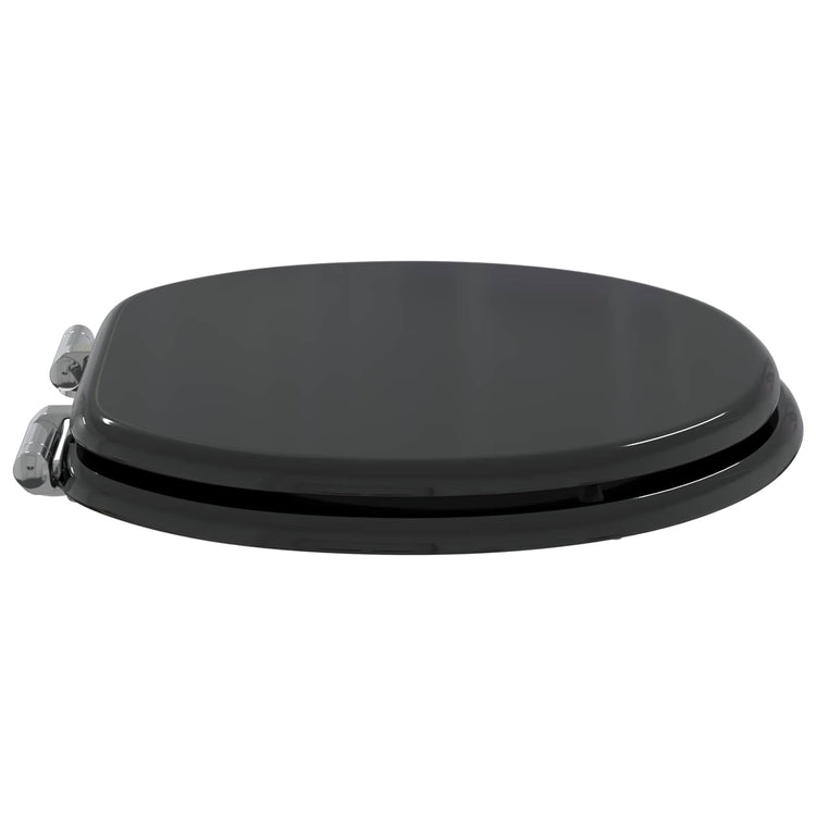 Vidaxx WC-Sitz mit Absenkautomatik, schwarz, 44 x 38 cm, MDF-Platte