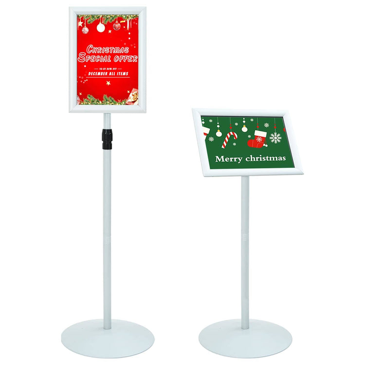 Vidaxl-Posterständer mit Sockel, silberfarben, 33 x 33 x 123 cm, PVC und Stahl