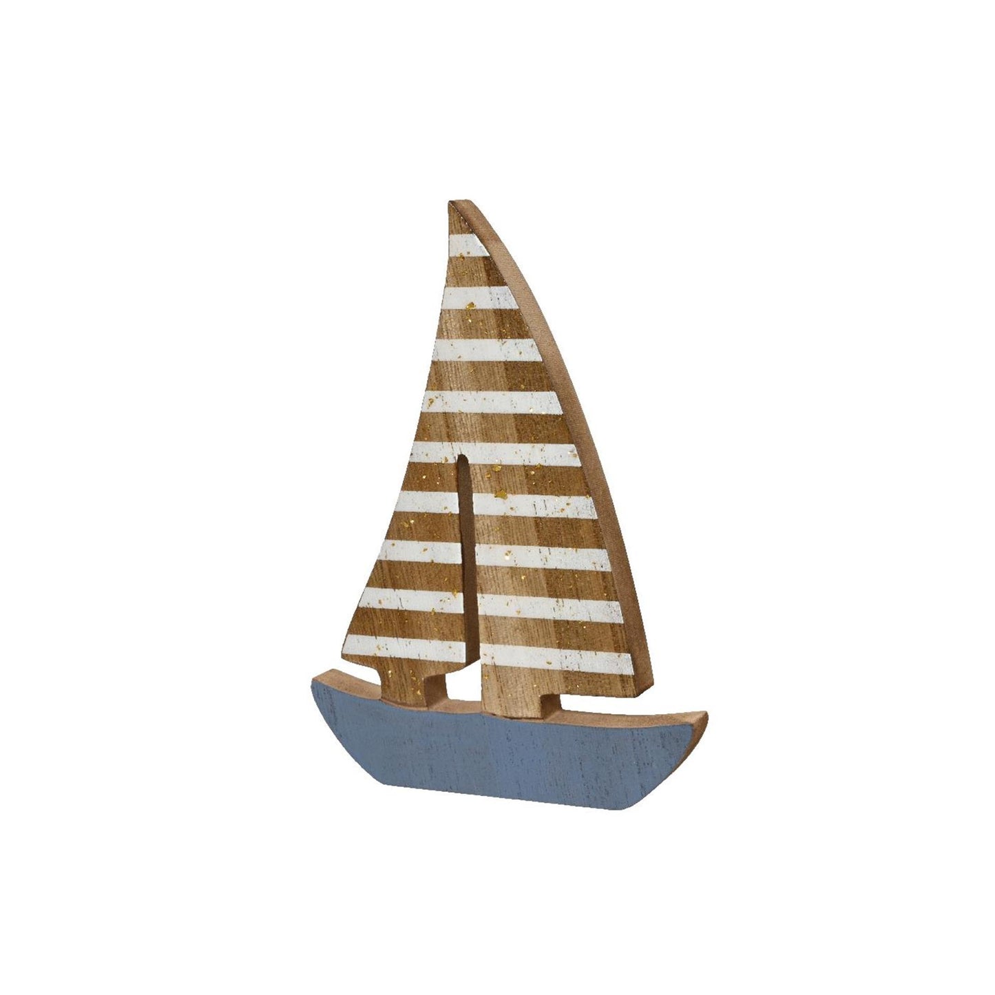 Decoris Dekoration Boot Holz 1,5x13x18cm