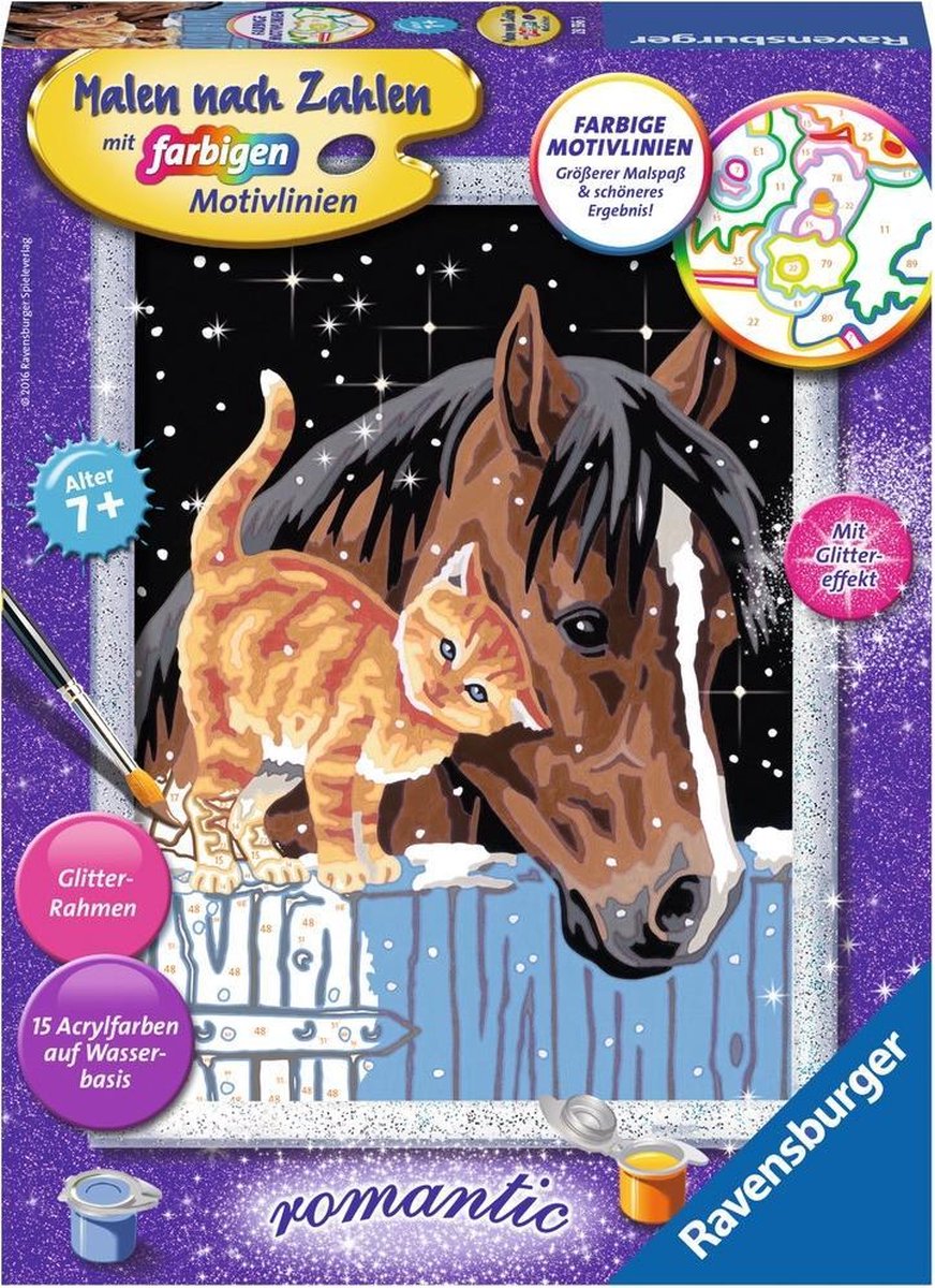 Ravensburger Malen-nach-Zahlen-Set – Katze mit Katze – kreatives Spielzeug.