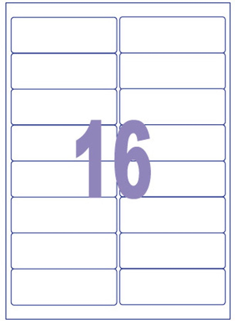 Kangaro-Etikett – Tintenstrahl-Laserkopie – 99,1 x 33,9 mm – 100 Blatt – 16 Aufkleber pro Blatt – k-9933