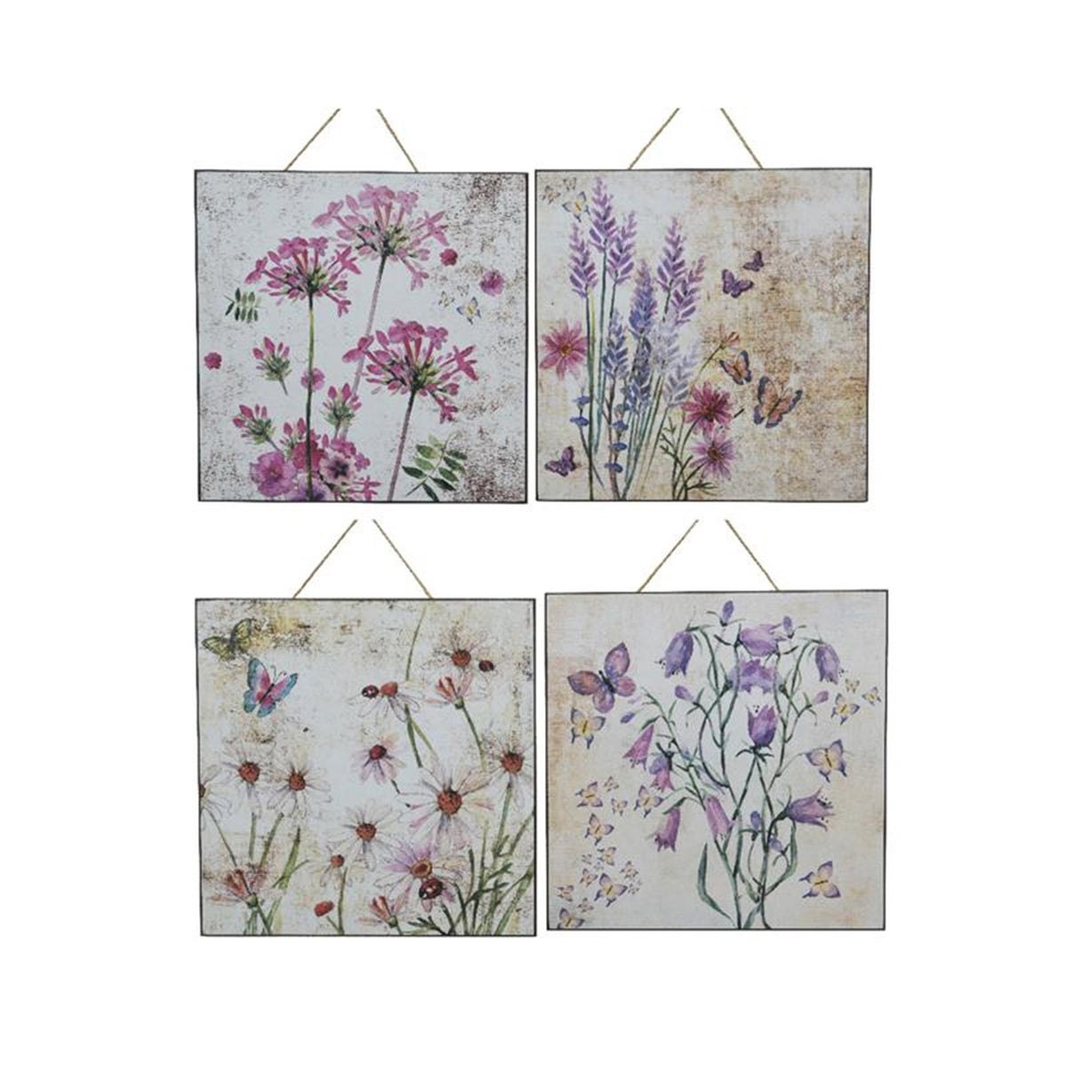Decoris Gemälde mit Blumenbild 24 cm