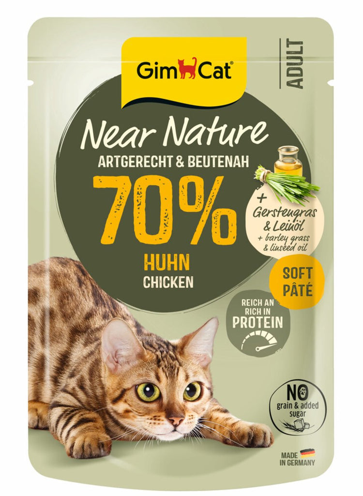 Gimcat Katzenfutter naturnahes Huhn – 16 x 85 gr – Vorteilspackung