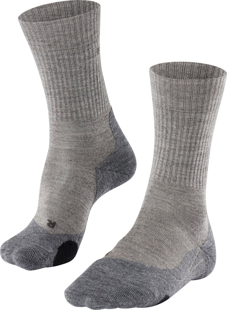 Falke TK2 Wool Wandersocken Anti-Blasen, mittlere Polsterung Merinowolle Sportsocken Herren Beige - Größe 42-43