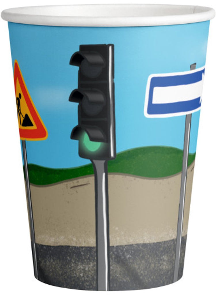 Bausandbecher – 250 ml – Pappbecher – 8 Stück – Partygeschirr – für Geburtstage und Partys