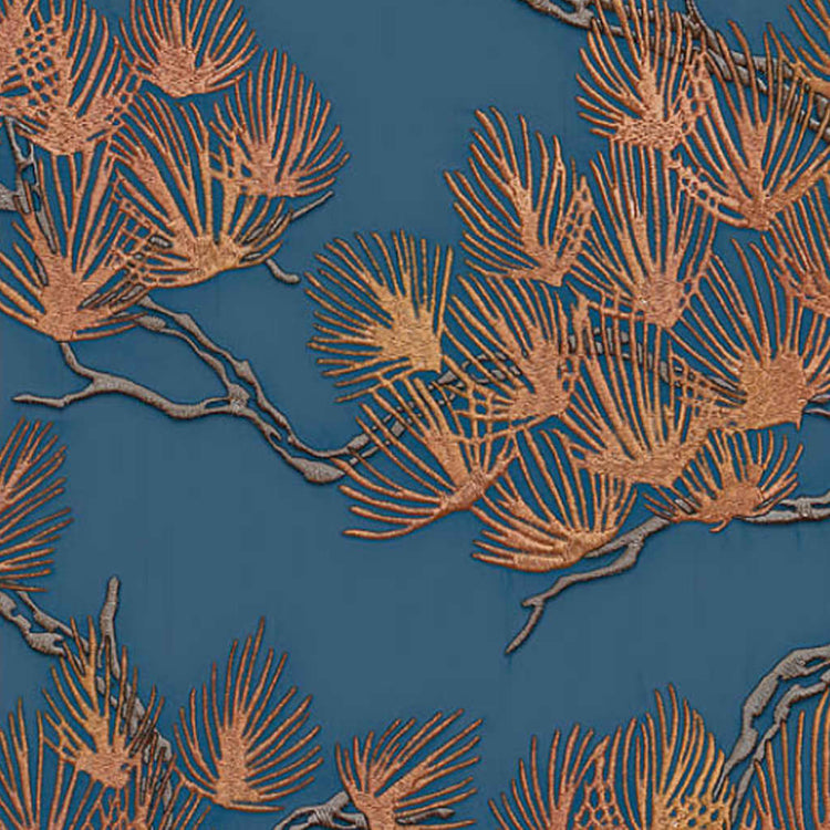 Niederländische Wandverkleidung niederländische Wandverkleidung Tapete Kiefern Kiefer Gold und Blau