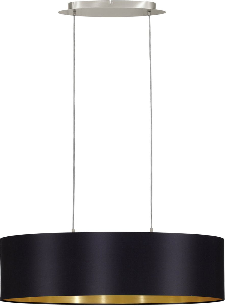 Eglo Maserlo - Hängelampe - 2 Lichter - Länge 78cm - Nickel matt - Schwarz, Gold