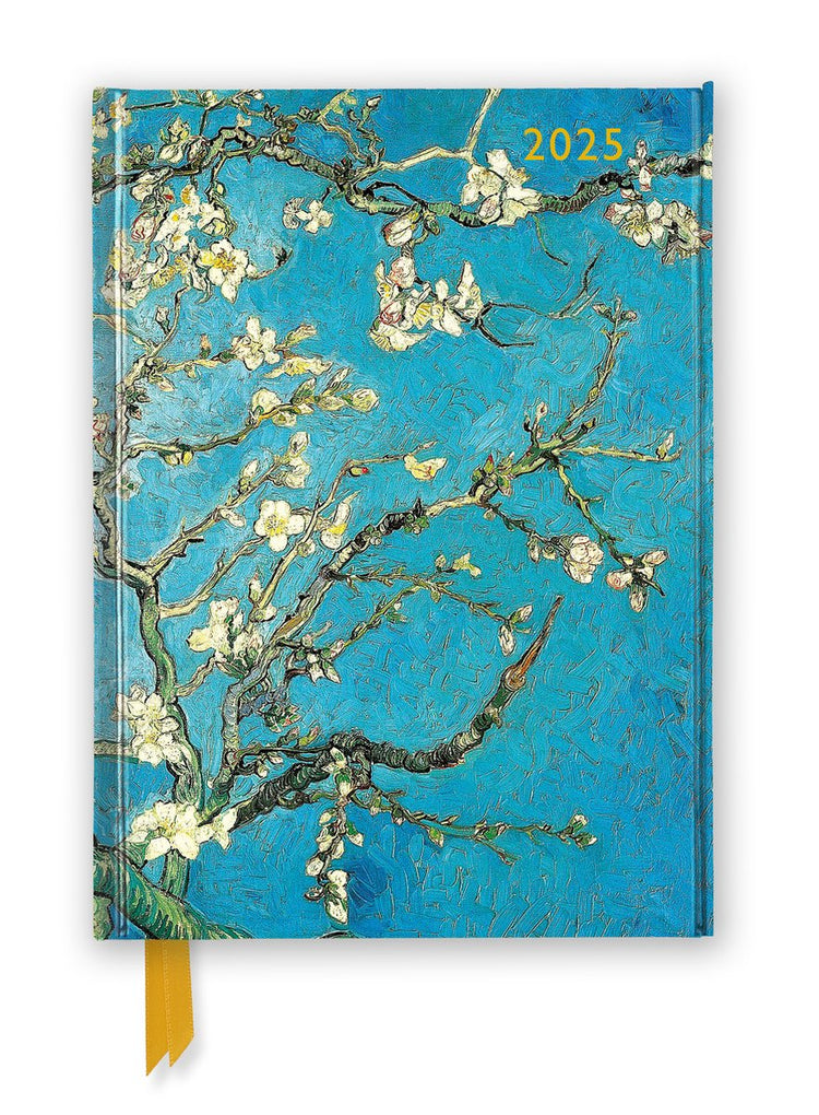 Vincent van Gogh: Luxus-Tagebuchplaner „Mandelblüte 2025“ – Ansichtsseite mit Notizen