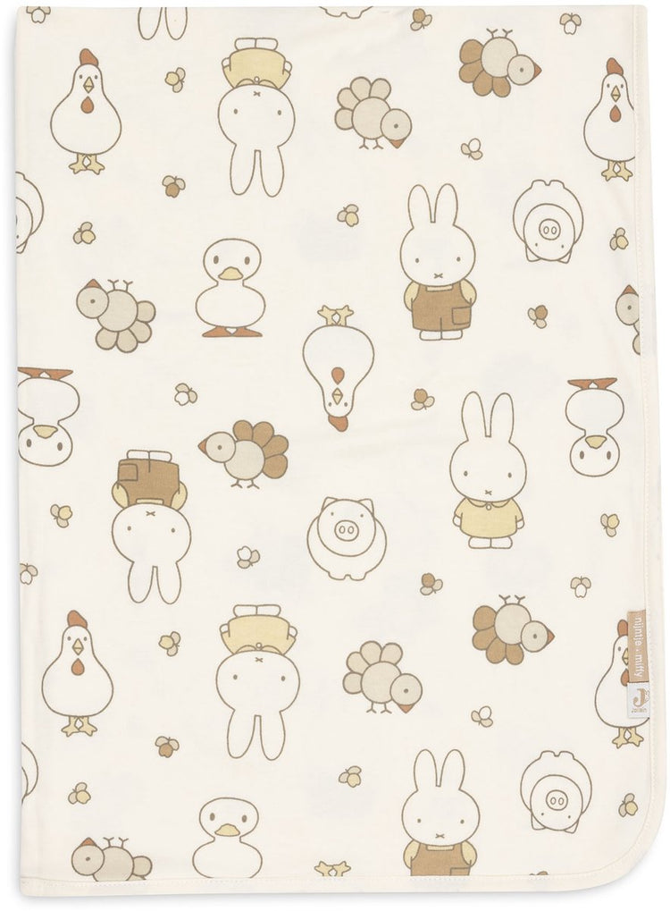 Jollein Babydecke für Kinderbett – 75 x 100 cm – Jersey – Miffy Family Farm