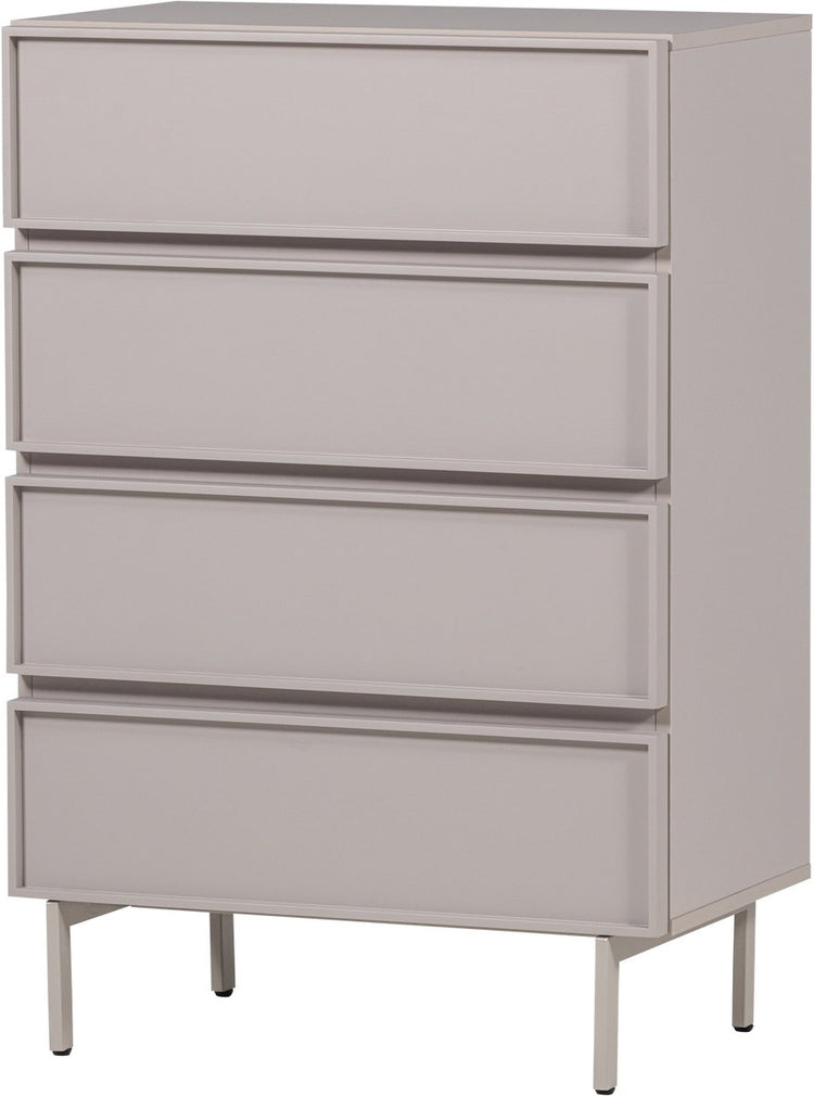 Woood Tours Kommode 4 Schubladen – Melamin MDF – Sand – 102 x 70 x 42