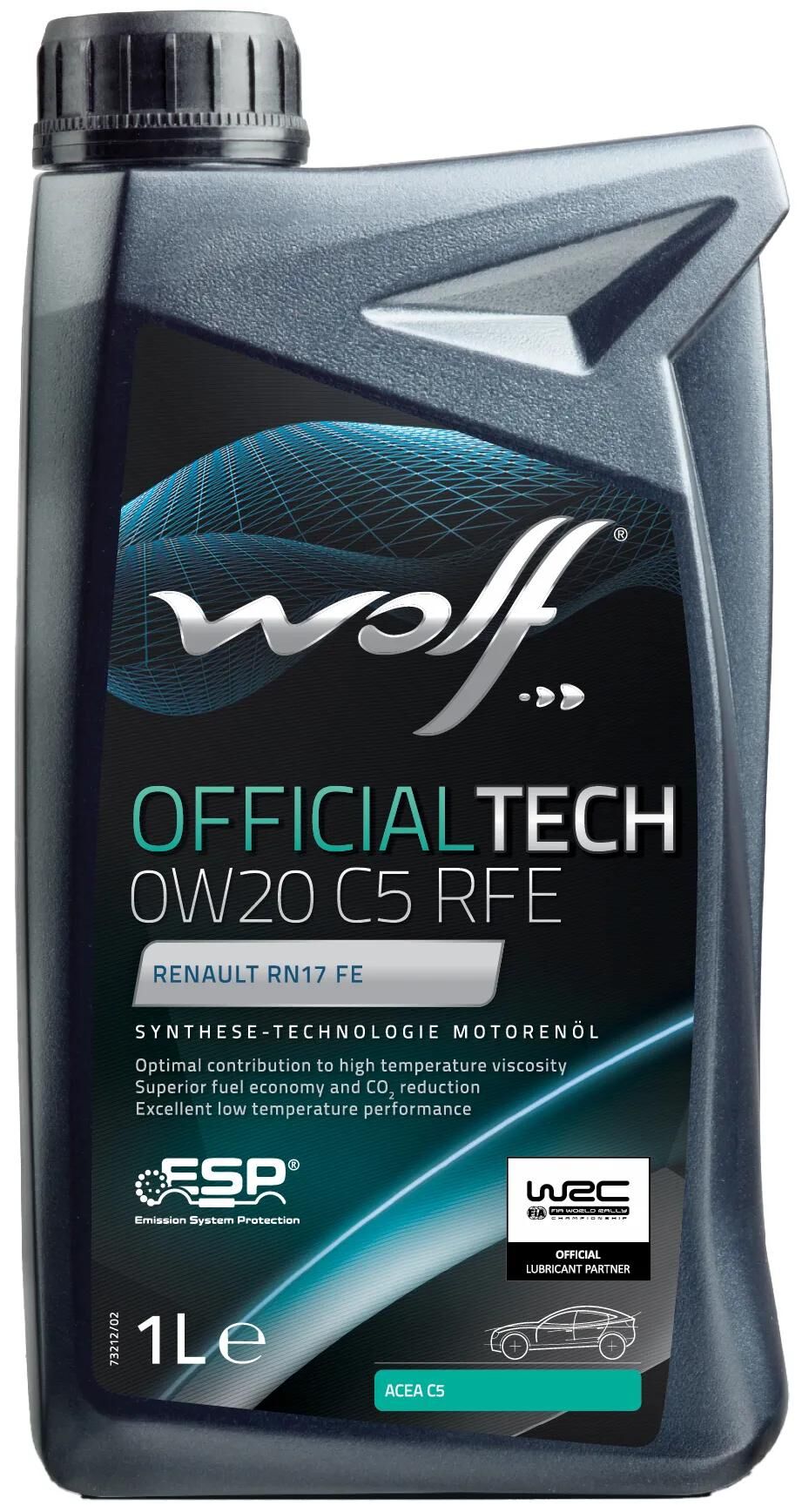 Wolf Motoröl offiziell C5 RFE. Motoroil 0W20 1L ACCOUT.Tech C5 RFE