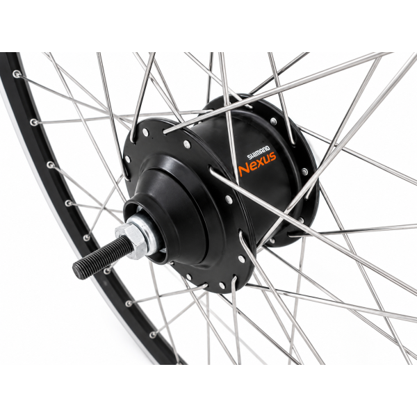 Shimano Hinterrad 28 Aluminium ZAC 2000 Felge Schwarz Silber – SG-C6001-8R Nexus 8 Nabe und Edelstahlspeichen