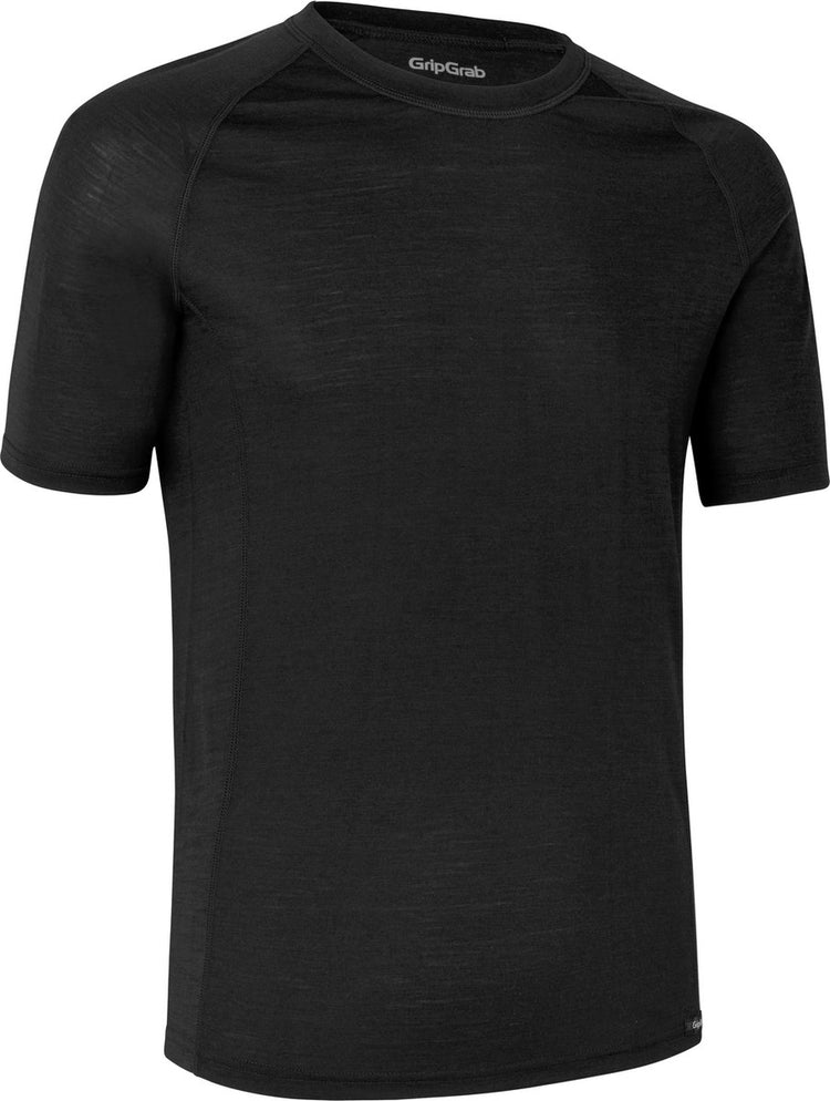 Gripgrab – Merinomischung Thermo-Kurzarm Frühling Herbst Fahrrad-Unterhemd Thermoshirt mit Merinowolle – Schwarz – Herren – Größe XXL