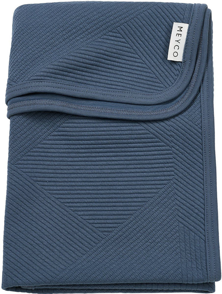 Meyco Baby-Jacquard-Kinderbettdecke – Indigo – 100 x 150 cm – 0,5 Tog