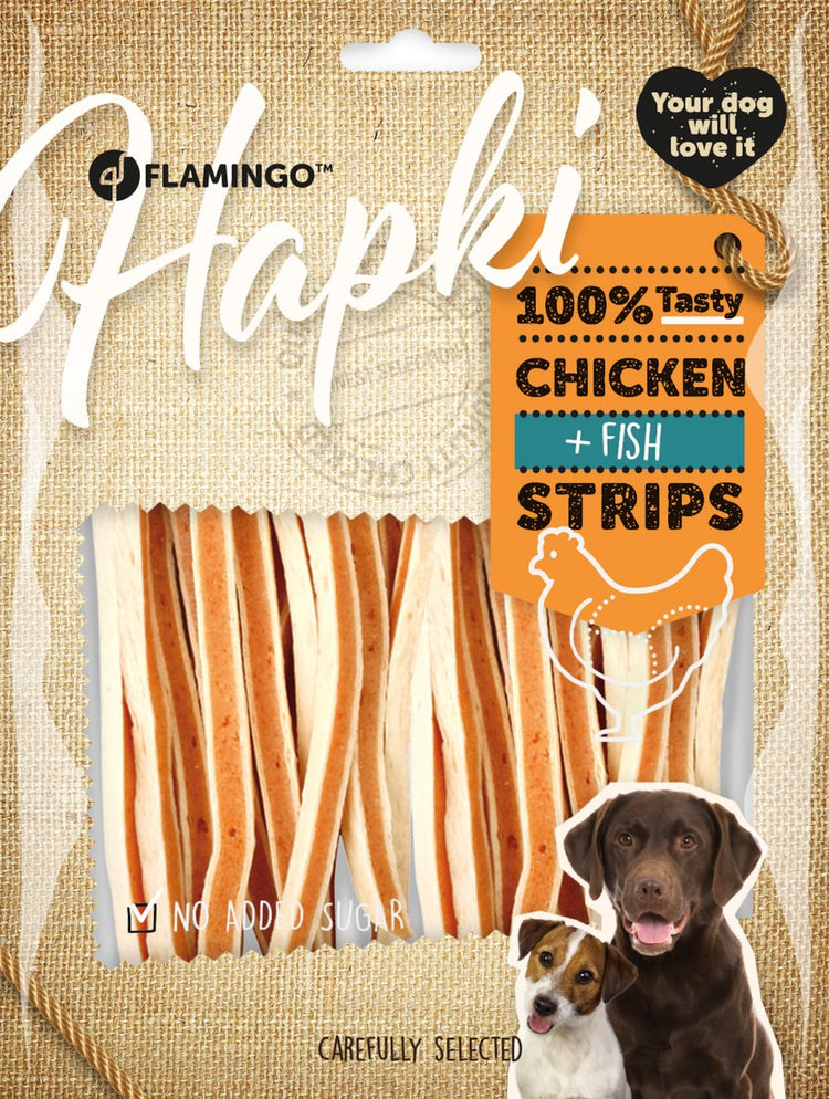 Hundesnack Flamingo – Streifen mit Hühnerfisch – Hundesnacks – Hundesnacks – Hundeleckerlis – glutenfrei – ohne Zuckerzusatz – 400 g
