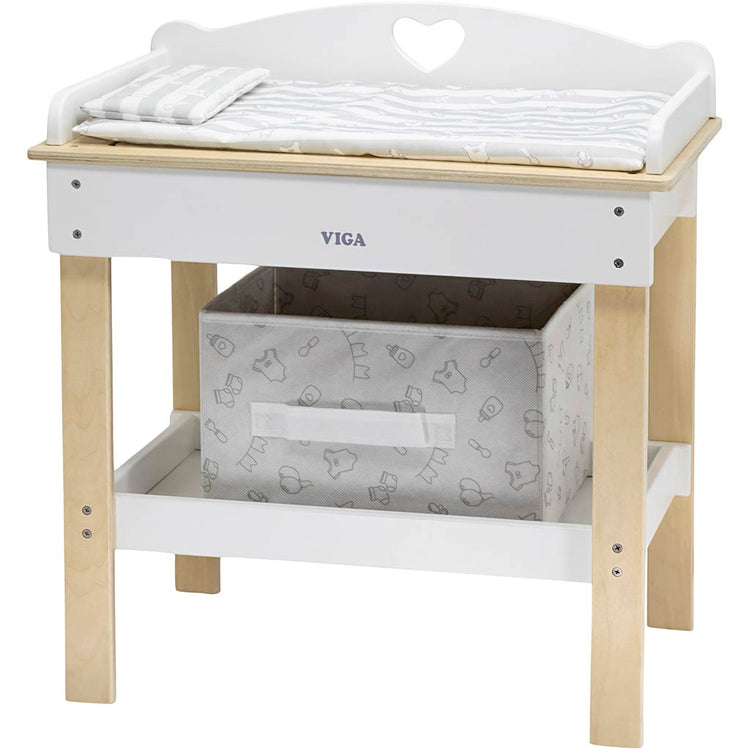 Viga Puppenwickeltisch mit Badewanne, H: 50 cm, L: 54,5 cm, B: 30 cm, 1 Stück