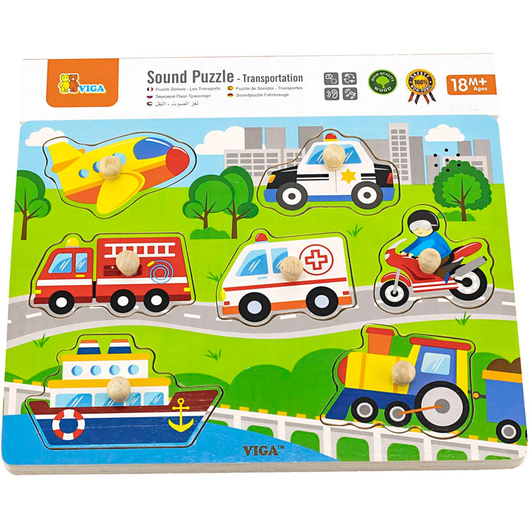 Viga Holzpuzzle mit Sound, Transport, Maße 33x22,5x3 cm, 1 Stück